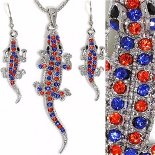 Gator- Pendant Necklace & Earrings Set - Clearance