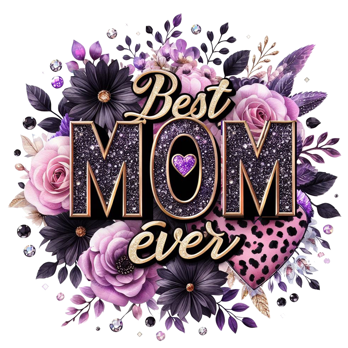 Best Mom Ever  Beautiful Purple Flowers Mouse Pad