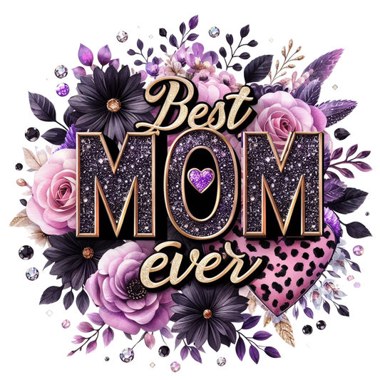 Best Mom Ever  Beautiful Purple Flowers Mouse Pad